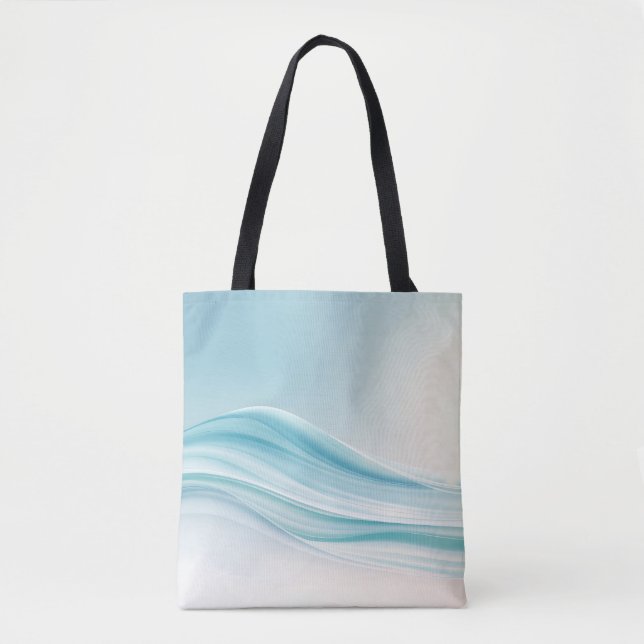 Abstract Serene Ocean Waves with Smooth Blues  Tote Bag (Front)