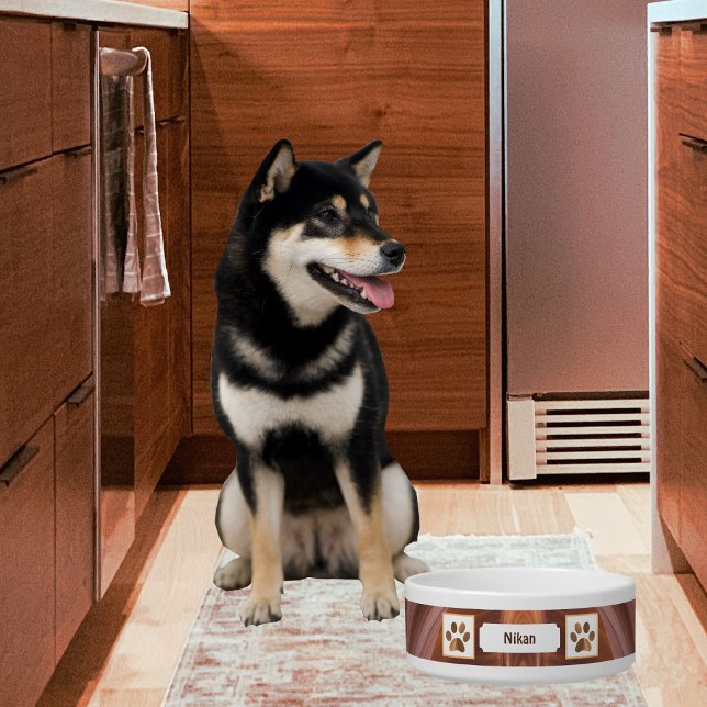 Abstract Serene Pet Bowl with Copper Paws (Creator Uploaded)