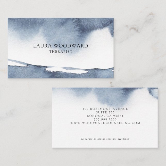 Abstract Serene Therapist Business Card (Front/Back)