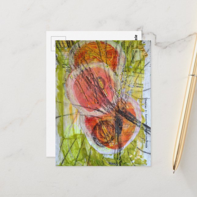 abstract severe dizziness moving foward collage  postcard (Front/Back In Situ)