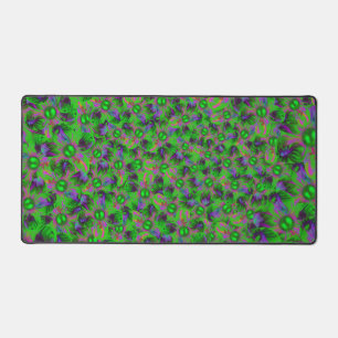 Abstract sewn flowers desk mat
