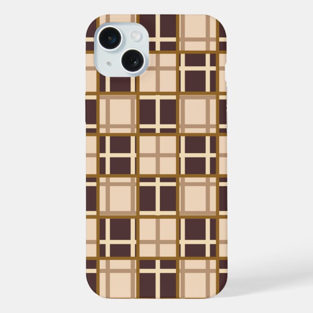 Abstract Shades of Brown iPhone 15 Plus Case (Back)