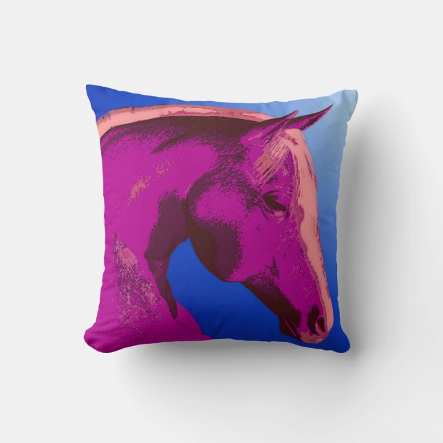 Abstract Shades Of Pink Horse Art Cushion (Front)