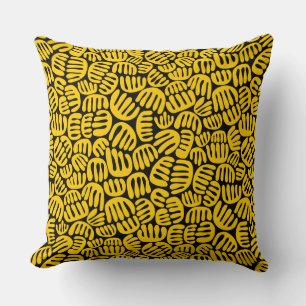 Abstract Shape 301122 - Amber on Black Cushion