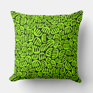 Abstract Shape 301122 - Chartreuse on Black Cushion
