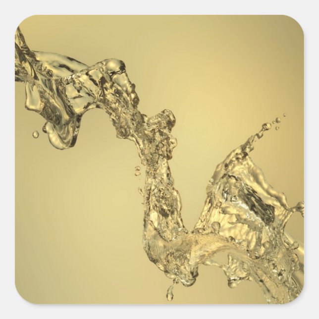 Abstract Shape Formed by Splashing Water Square Sticker (Front)