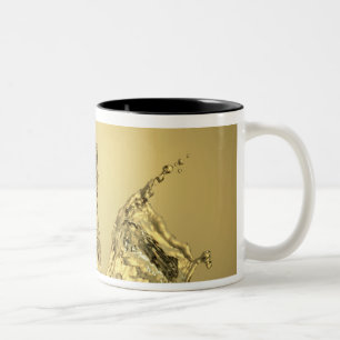 Abstract Shape Formed by Splashing Water Two-Tone Coffee Mug