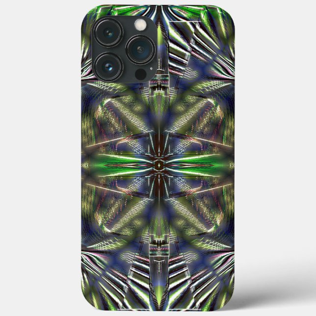 Abstract shape in dotted lines under aged green Case-Mate iPhone case (Back)