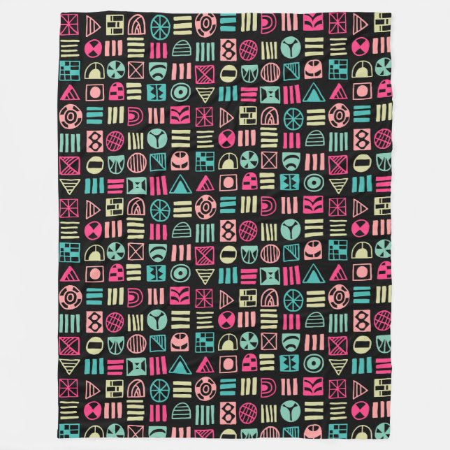 Abstract Shapes 060617 Pattern - Colours 01 Fleece Blanket (Front)
