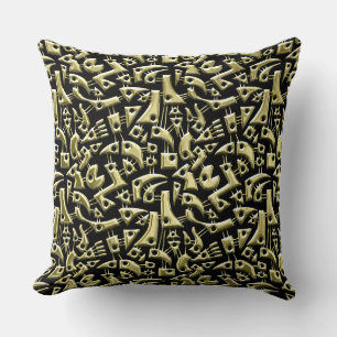 Abstract Shapes 180318 - Shiny Gold Cushion