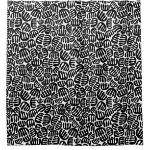 Abstract Shapes 301122 - Black on White Shower Curtain
