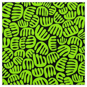 Abstract Shapes 301122 - Chartreuse on Black Fabric