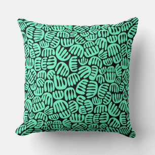 Abstract Shapes 301122 - Turquoise on Black Cushion