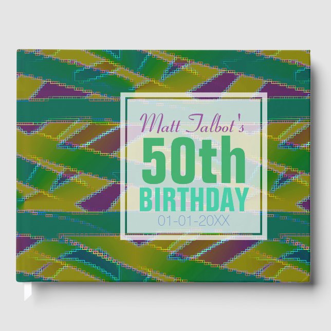 Abstract Shapes 50th Birthday Guest Book (Front)