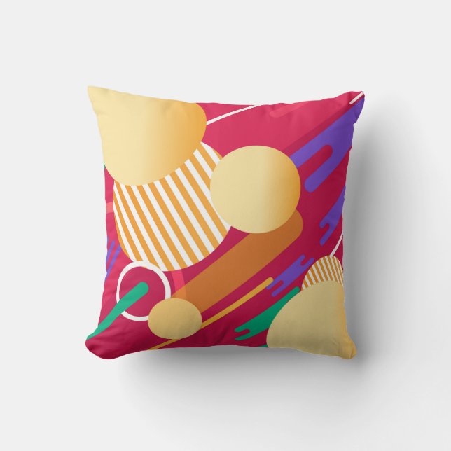 Abstract Shapes and Colours Throw Pillow (Front)