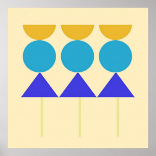 abstract shapes art poster