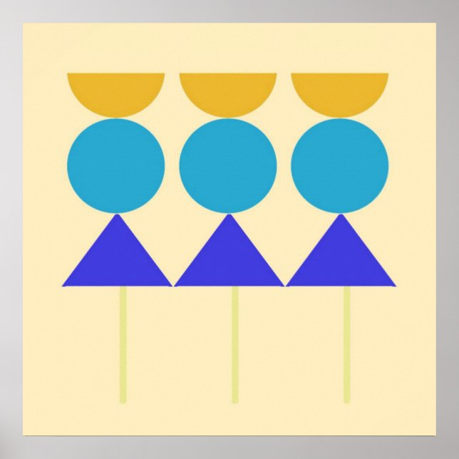 abstract shapes art poster (Front)