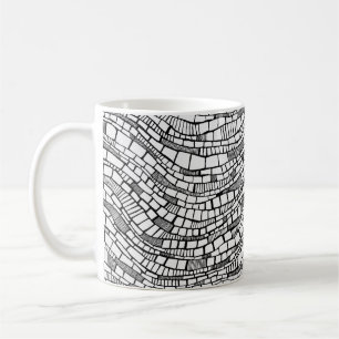 Abstract Shapes Black and White Pen Ink Design Mug