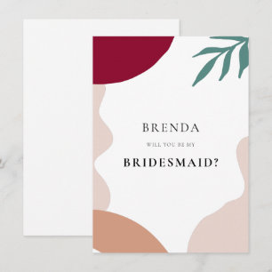Abstract shapes Bridesmaid proposal card
