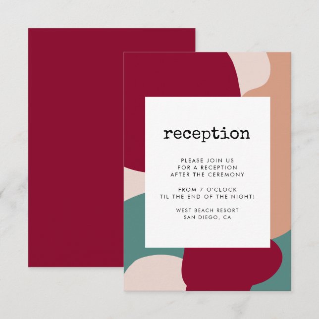 Abstract shapes contemporary reception card (Front/Back)