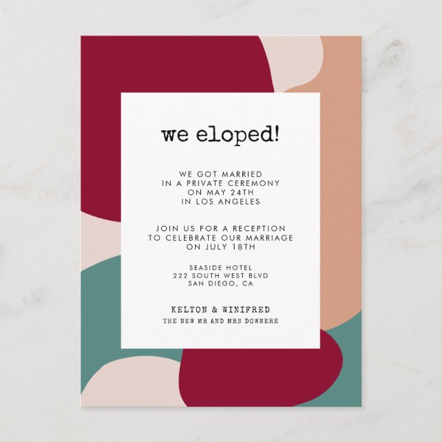 Abstract shapes contemporary We eloped Postcard (Front)