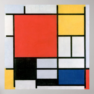 ABSTRACT SHAPES DISTRESSED MONDRIAN  POSTER