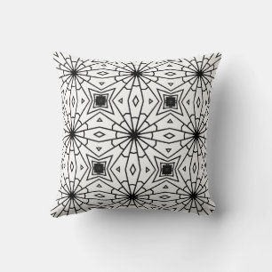 Abstract shapes in Black and White Cushion