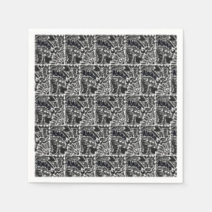 Abstract shapes in black & white napkin