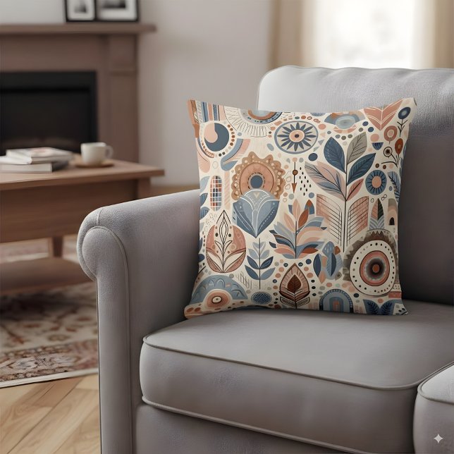 Abstract shapes in bohemians colours cushion (Creator Uploaded)