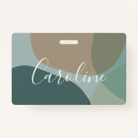 Abstract Shapes in Teal Personalised Script Name