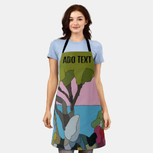 Abstract Shapes, Matisse Style, add text, Apron
