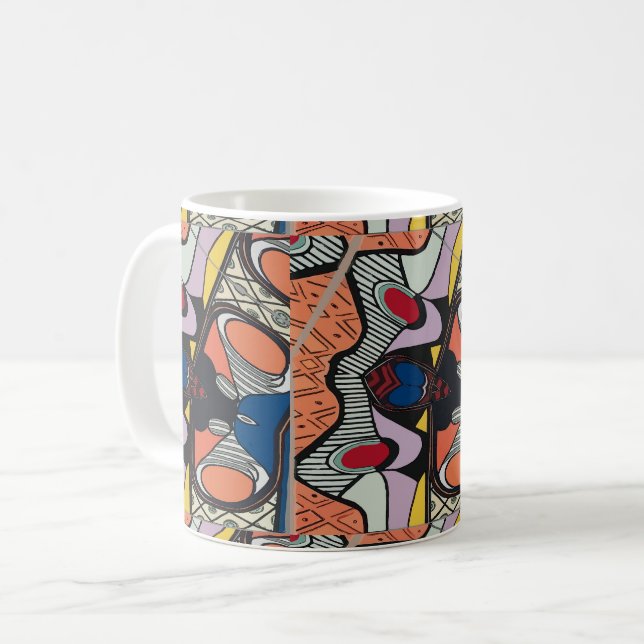 Abstract Shapes, Matisse Style, add text, Coffee Mug (Front Left)