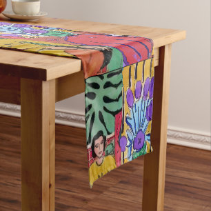 Abstract Shapes, Matisse Style, add text, Short Ta Medium Table Runner