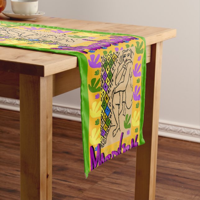 Abstract Shapes, Matisse Style, add text, Short Ta Medium Table Runner (In Situ)