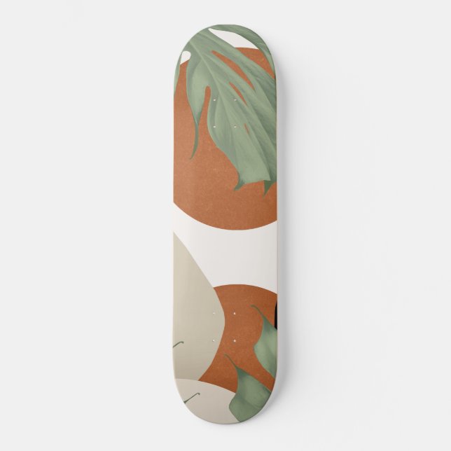 Abstract Shapes Monstera Leaves Finesse #1 #art Skateboard (Front)