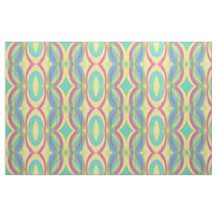 Abstract Shapes Pattern Pink Yellow Green Blue Fabric