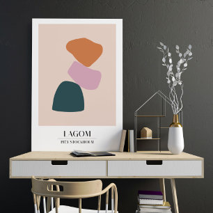 Abstract Shapes Scandinavian Exhibition Muted Poster