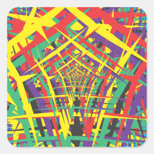 Abstract shapes square sticker