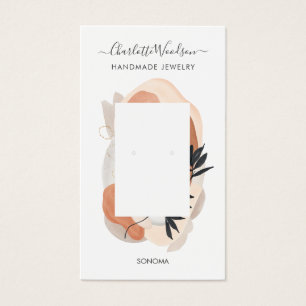 Abstract Shapes Terracotta Cream Frame Earring