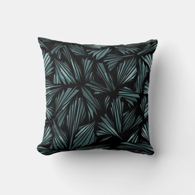 Abstract Shattered Glass Blue Pattern Cushion (Front)