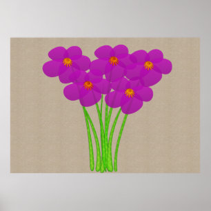 Abstract Sheer Purple Anemone Collage Poster