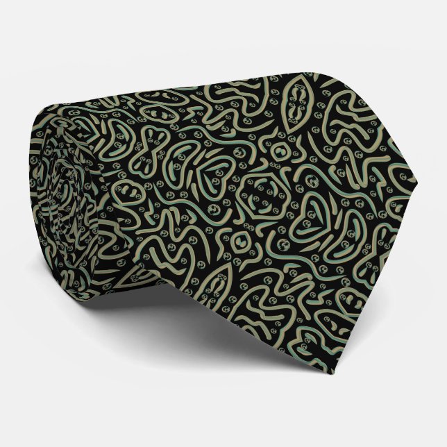 Abstract Shimmer Tubing With Green And Gold Colour Tie (Rolled)