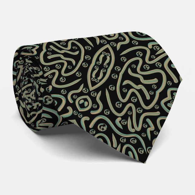 Abstract Shimmer Tubing With Green And Gold Colour Tie (Rolled)
