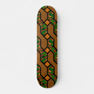 Abstract Shimmy Wood Pattern Skateboard