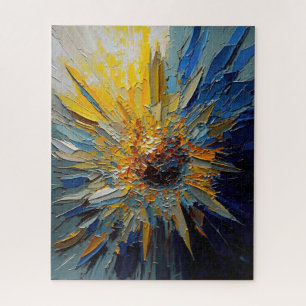 Abstract Shining Sunflower Fine Art Jigsaw Puzzle