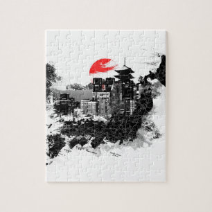 abstract shinjuku japan Tokyo Jigsaw Puzzle
