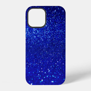 Abstract shiny blue glitter background iPhone 12 case