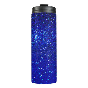 Abstract shiny blue glitter background thermal tumbler