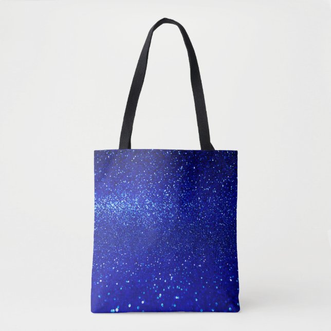 Abstract shiny blue glitter background tote bag (Front)