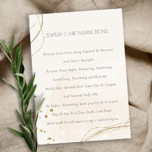 Abstract Shiny Gold Ivory Watercolor Jewellery Car Business Card